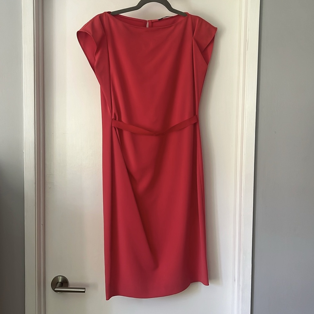 Elite Tahari dress dusty salmony pink size 8